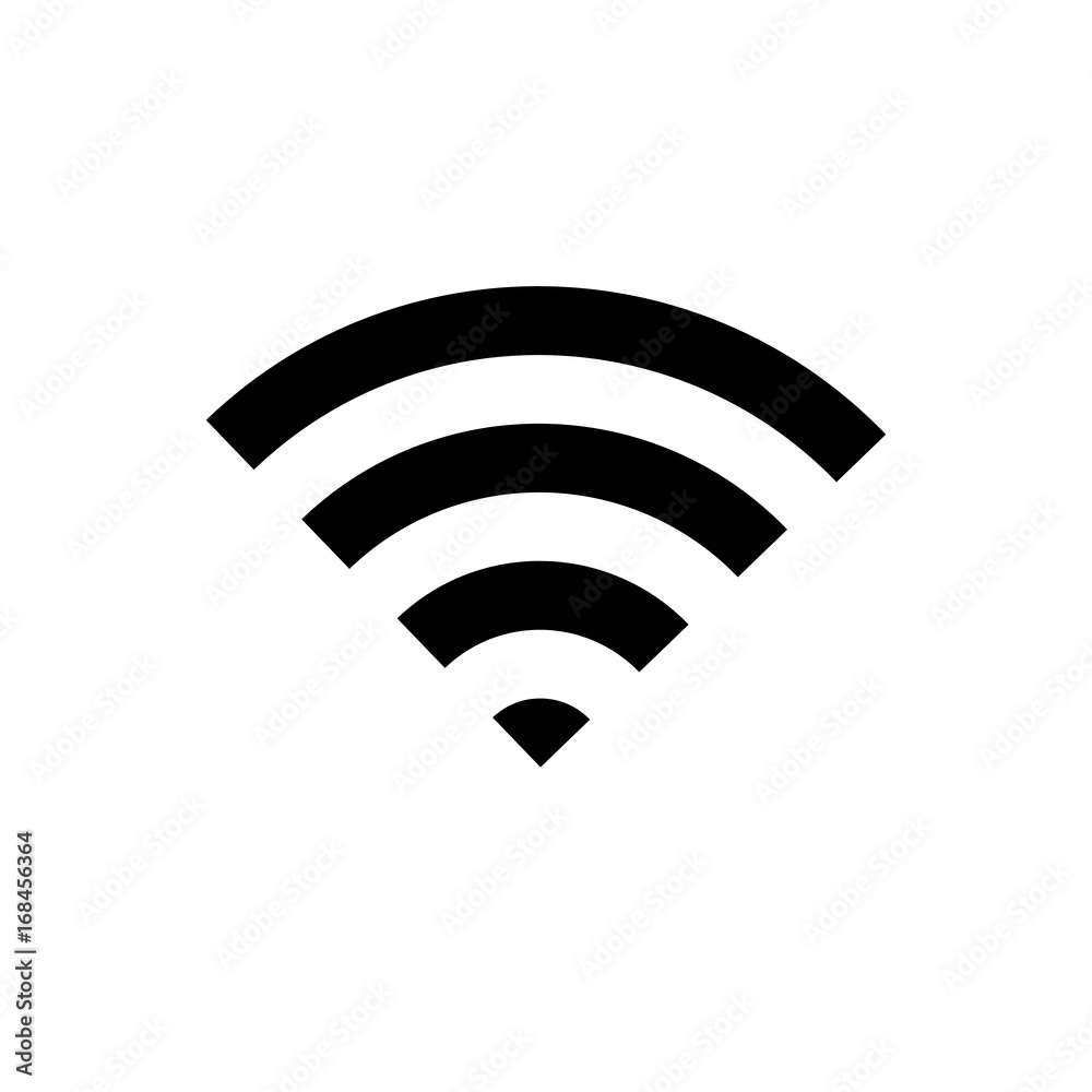 WIFI icon vector, Wireless internet sign isolated on white background, Flat style for graphic and web design or template or pattern.