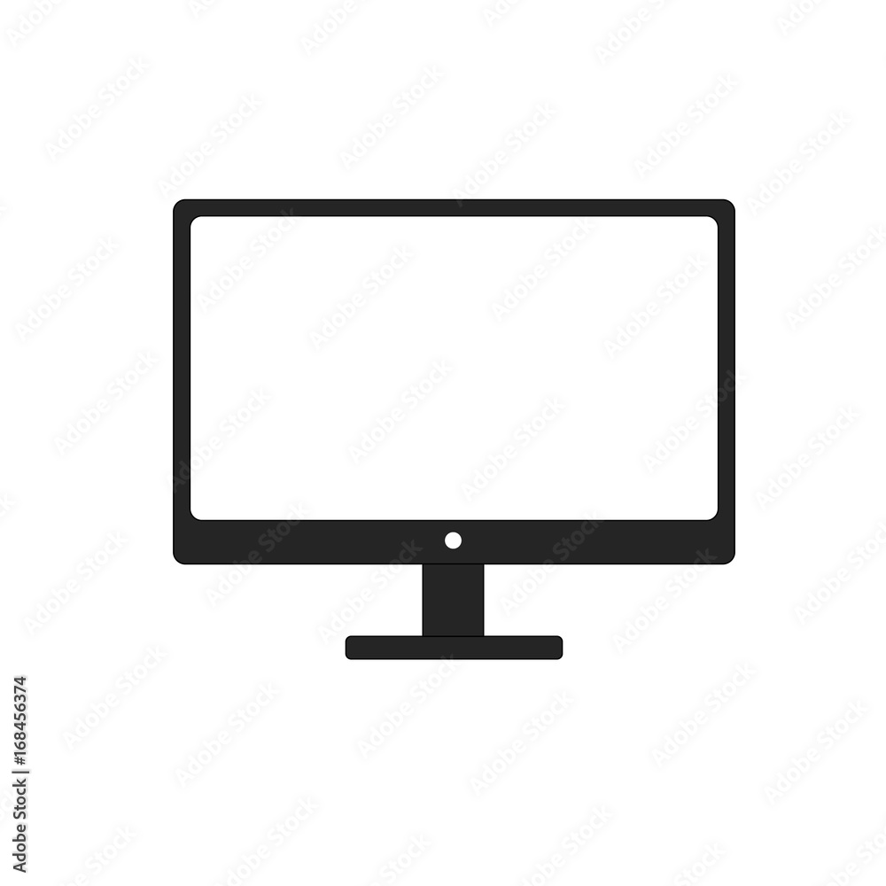 Computer monitor icon widescreen isolated on white background. Flat PC symbol. Vector illustration, EPS10. Computer monitor icon widescreen isolated on white background. Flat PC symbol. Vector illustration, EPS10.