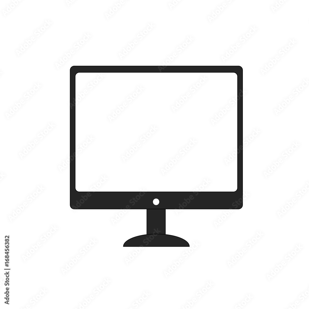 Computer monitor icon isolated on white background. Flat PC symbol. Vector illustration, EPS10. Computer monitor icon isolated on white background. Flat PC symbol. Vector illustration, EPS10.
