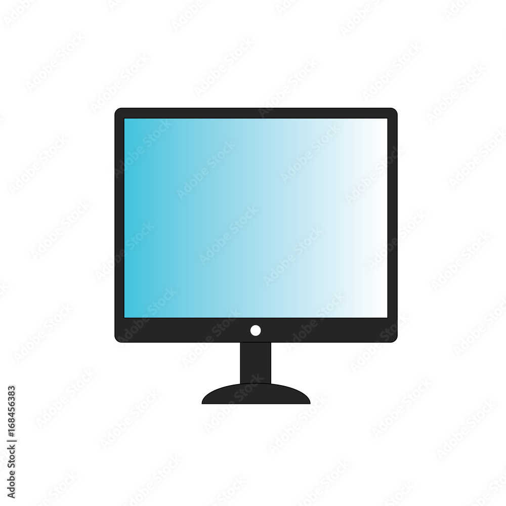 Computer monitor icon with blue isolated on white background. Flat PC symbol. Vector illustration, EPS10. Computer monitor icon with blue isolated on white background. Flat PC symbol. Vector illustration, EPS10.