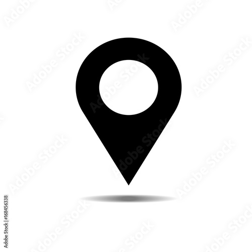 Location icon vector. Pin sign Isolated on white background. Navigation map, gps, direction, place, compass, contact, search concept or check in. Flat style for graphic design, logo, Web, UI, mobile.