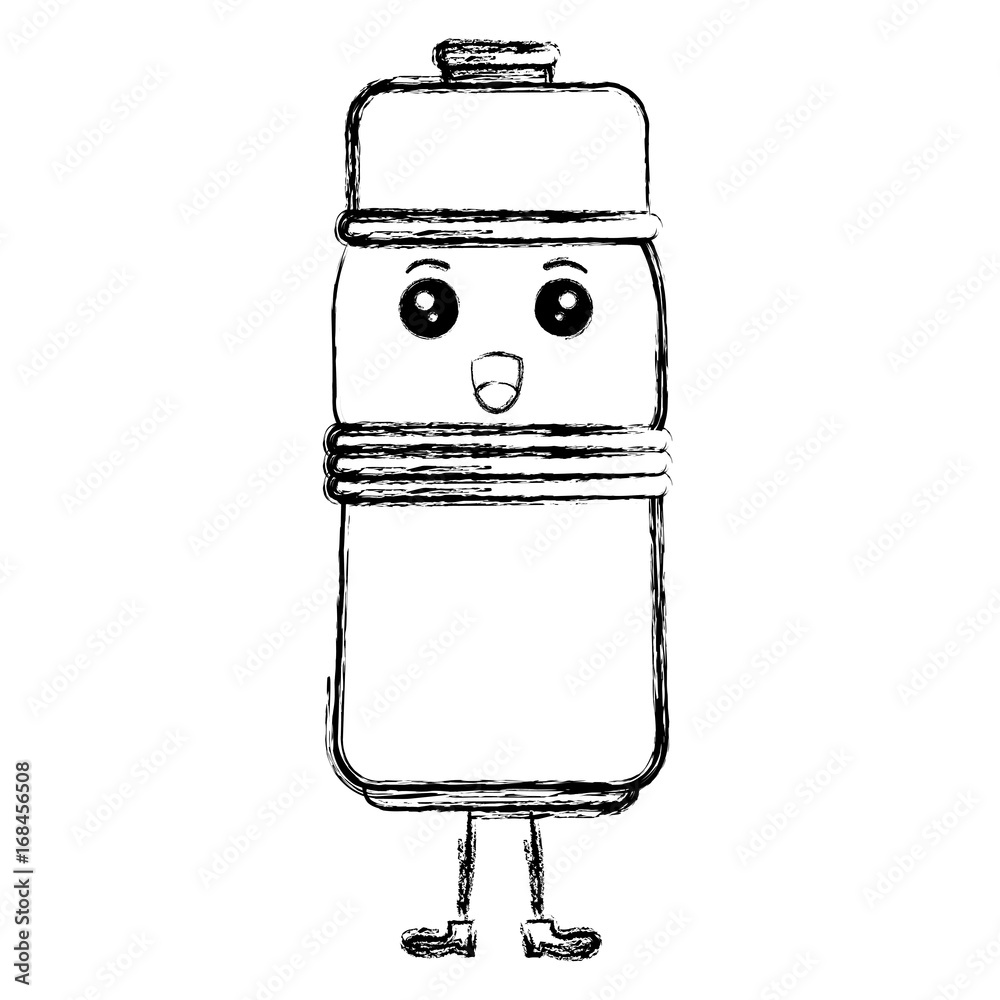 bottle gym kawaii character vector illustration design