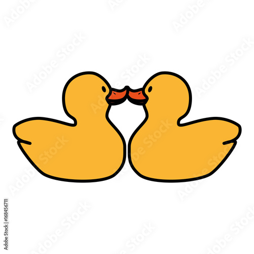 rubber ducks isolated icon vector illustration design