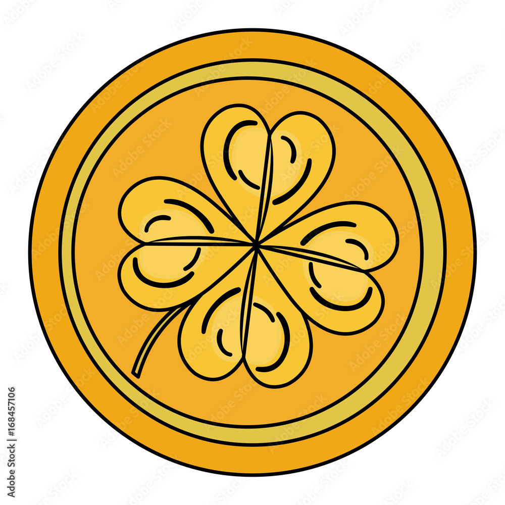 coins with clovers icon vector illustration design coins with clovers icon vector illustration design