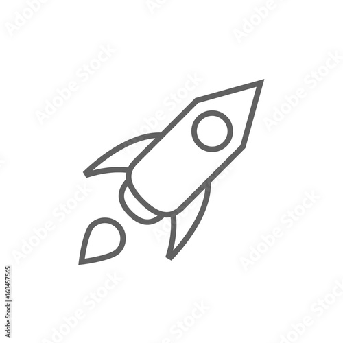 Rocket thick line icon with pointed corners and edges for web, mobile and infographics. Vector isolated icon.