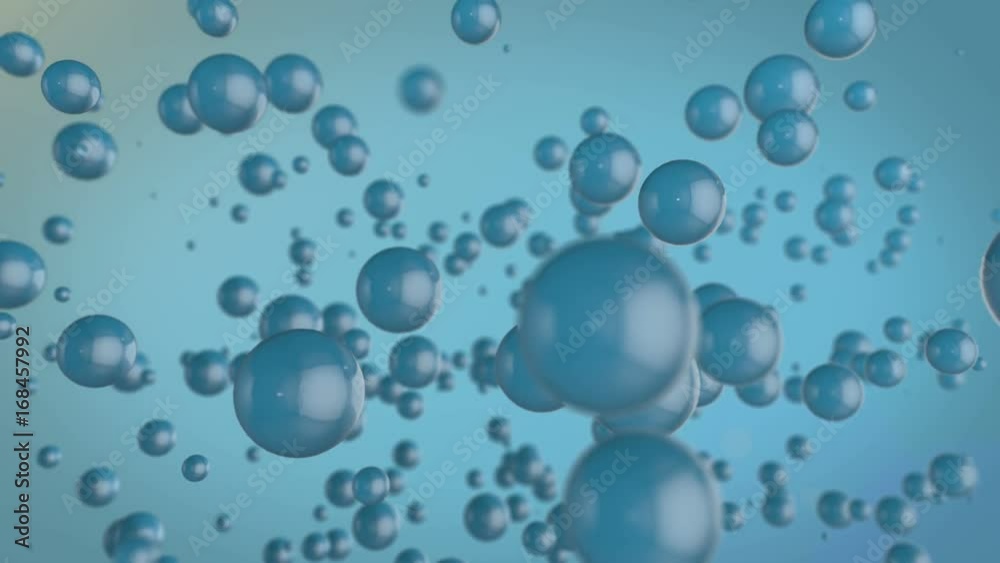 bewegende Blasen in blau mit bewegender Kamera bewegende Blasen in blau mit bewegender Kamera