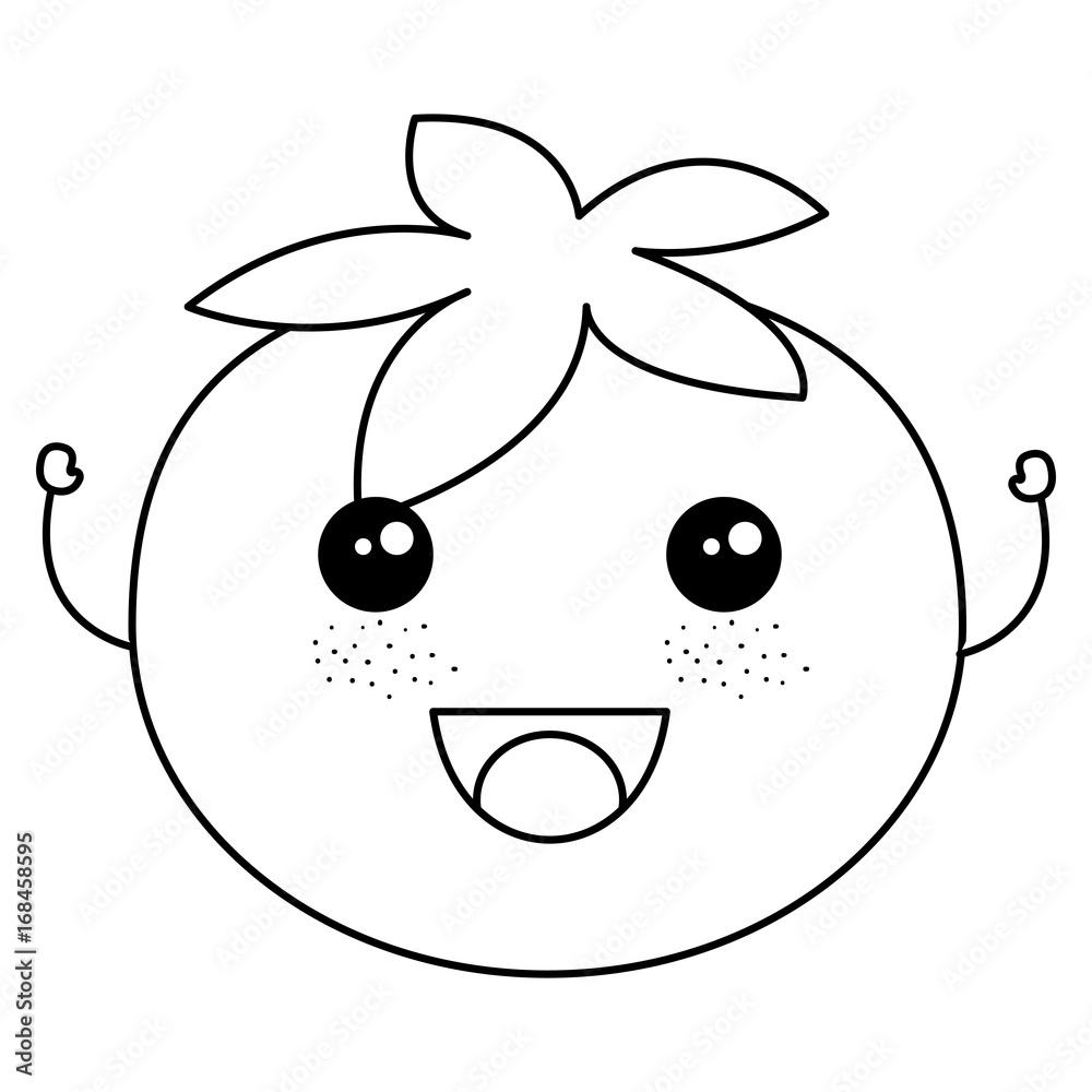 Obraz premium tomato fresh kawaii character vector illustration design