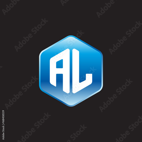 Free Download Initial letter AL, modern glossy hexagon logo, gradient blue color on black background	
 
 - GFXLoad