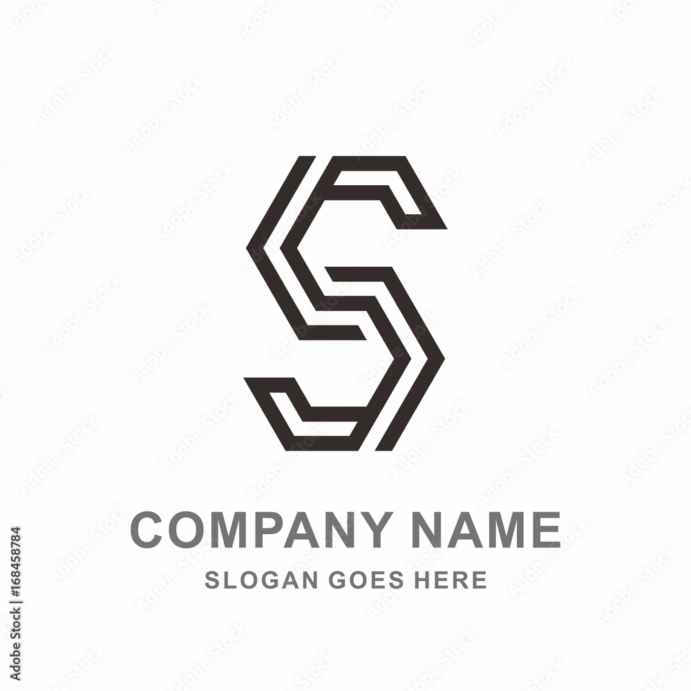 Monogram Letter S Geometric Hexagon Architecture Interior Construction Business Company Stock Vector Logo Design Template 