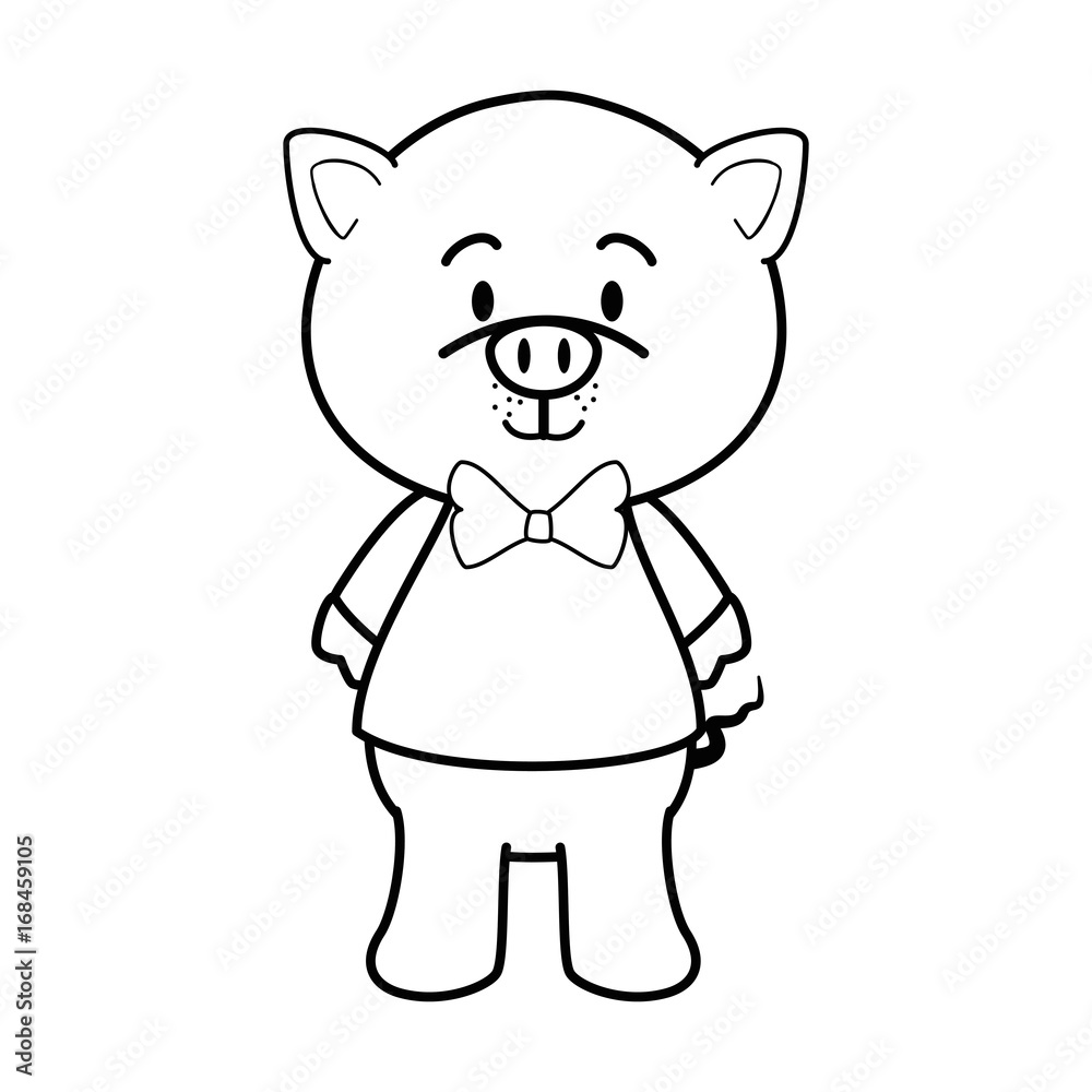 cartoon pig animal icon over white background design vector illustration cartoon pig animal icon over white background design vector illustration