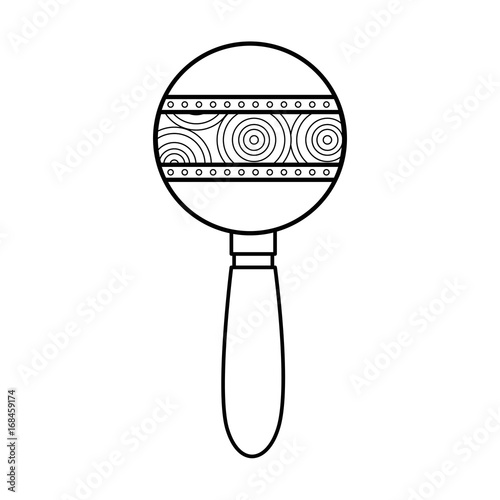 Baby rattle toy over white background vector illustration