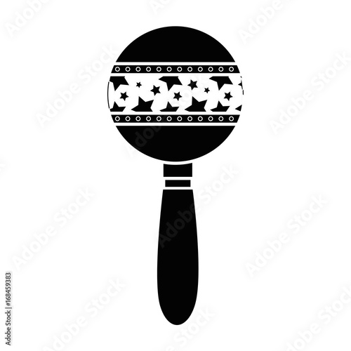 Baby rattle toy over white background vector illustration