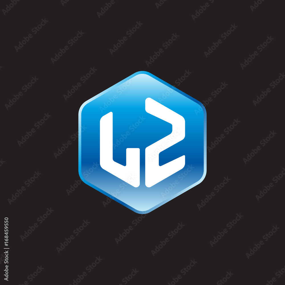 Initial letter LZ, modern glossy hexagon logo, gradient blue color on black background
Initial letter LZ, modern glossy hexagon logo, gradient blue color on black background
