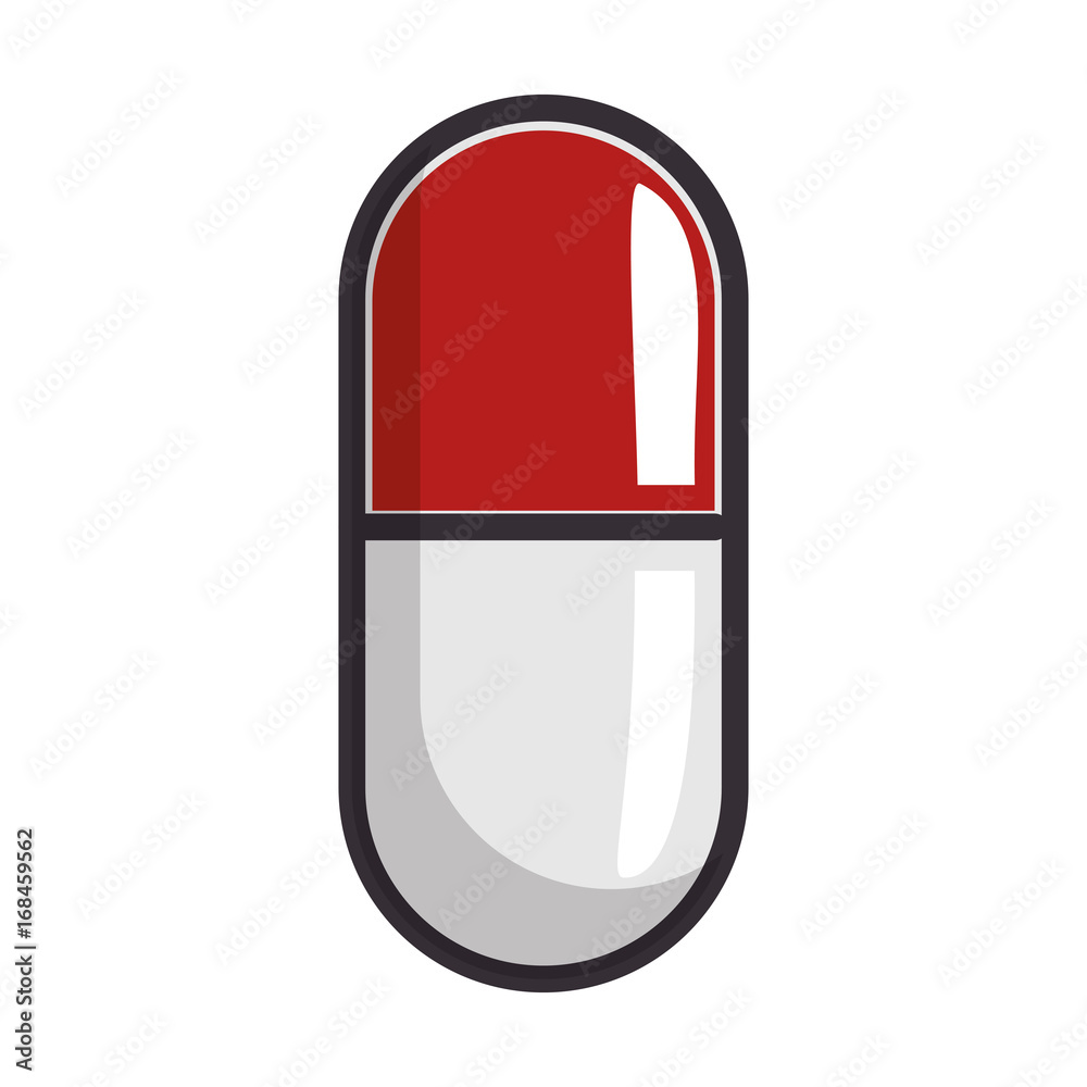 medicine pill icon over white background vector illustration