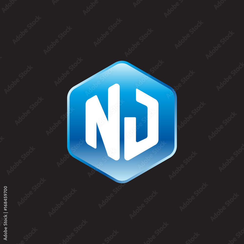 Initial letter NJ, modern glossy hexagon logo, gradient blue color on black background
Initial letter NJ, modern glossy hexagon logo, gradient blue color on black background