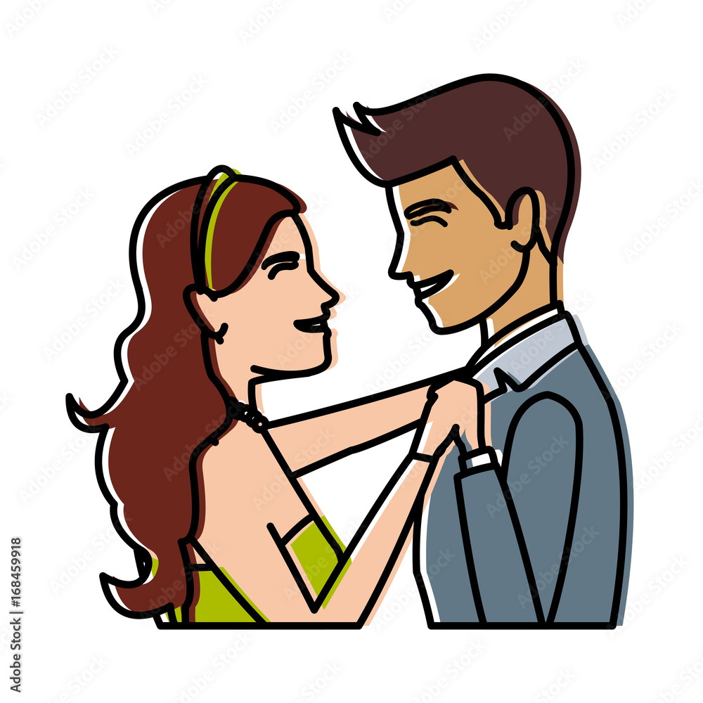 portrait wedding couple happy bride and groom together vector illustration portrait wedding couple happy bride and groom together vector illustration