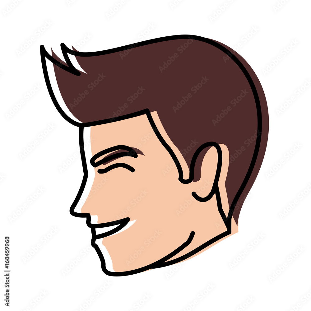 happy man wedding groom face profile vector illustration