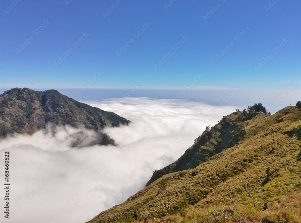 sea of cloud on the top of mountain.
