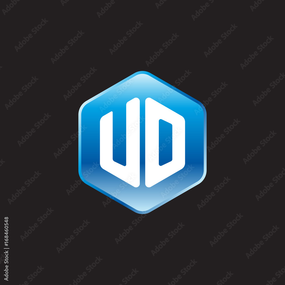 Initial letter UO, modern glossy hexagon logo, gradient blue color on black background
Initial letter UO, modern glossy hexagon logo, gradient blue color on black background