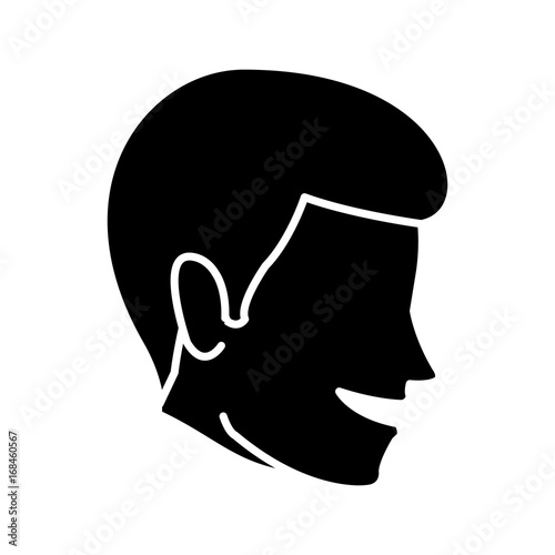 happy man wedding groom face profile vector illustration