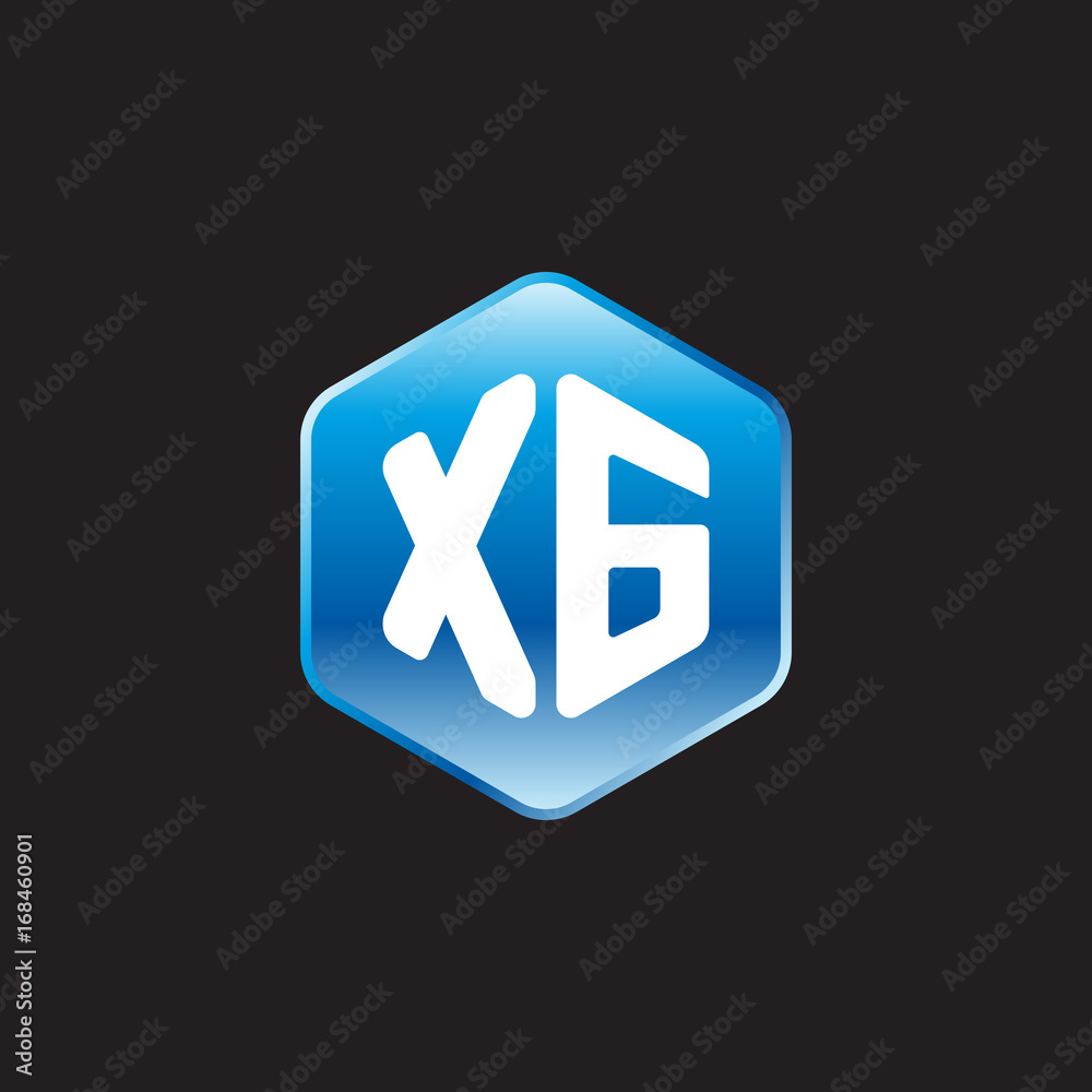 Initial letter XG, modern glossy hexagon logo, gradient blue color on black background
Initial letter XG, modern glossy hexagon logo, gradient blue color on black background