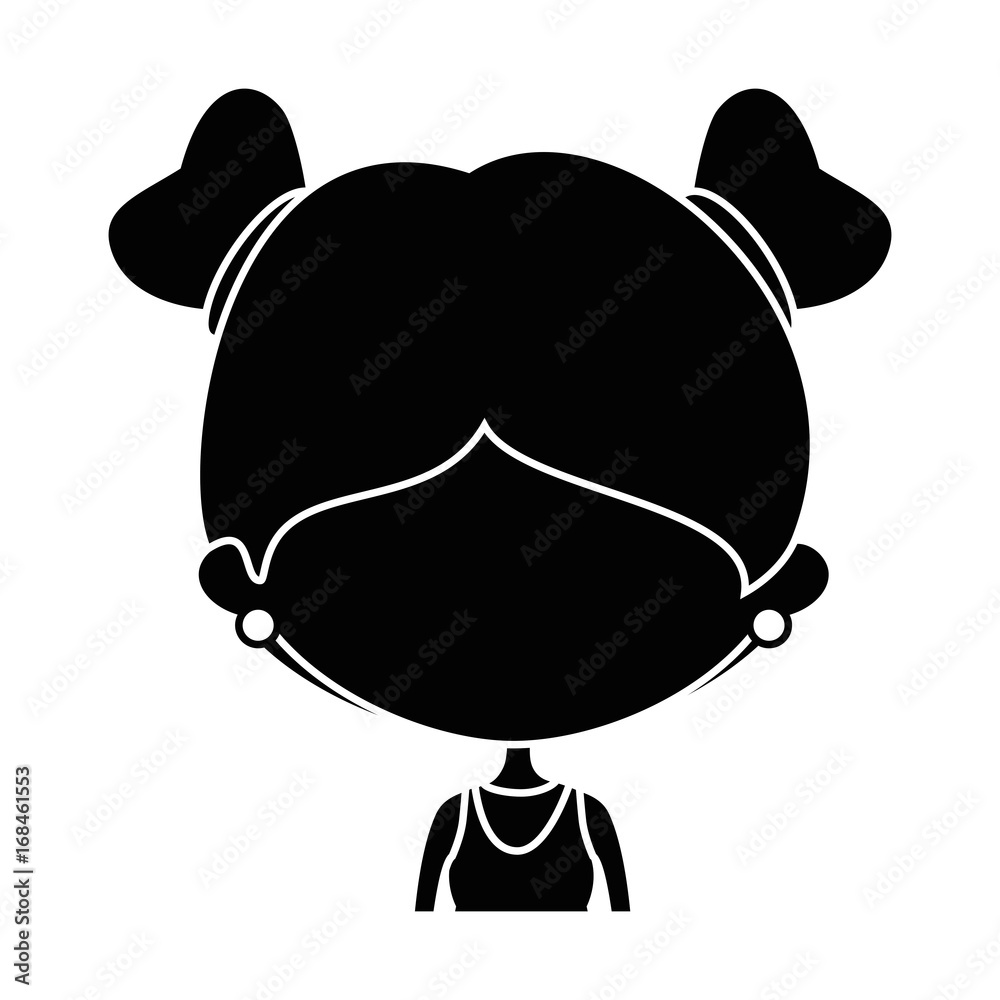 girl face icon over white background vector illustration girl face icon over white background vector illustration