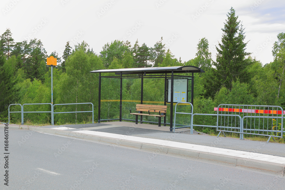 View of Bus stop isolated