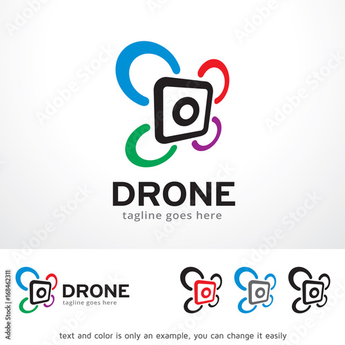 Drone Logo Template Design Vector, Emblem, Design Concept, Creative Symbol, Icon