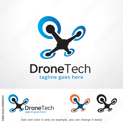 Drone Tech Logo Template Design Vector, Emblem, Design Concept, Creative Symbol, Icon