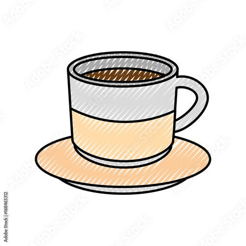 coffee mug icon over white background vector illustration