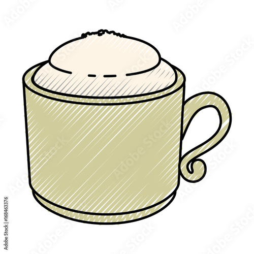 coffee mug icon over white background vector illustration