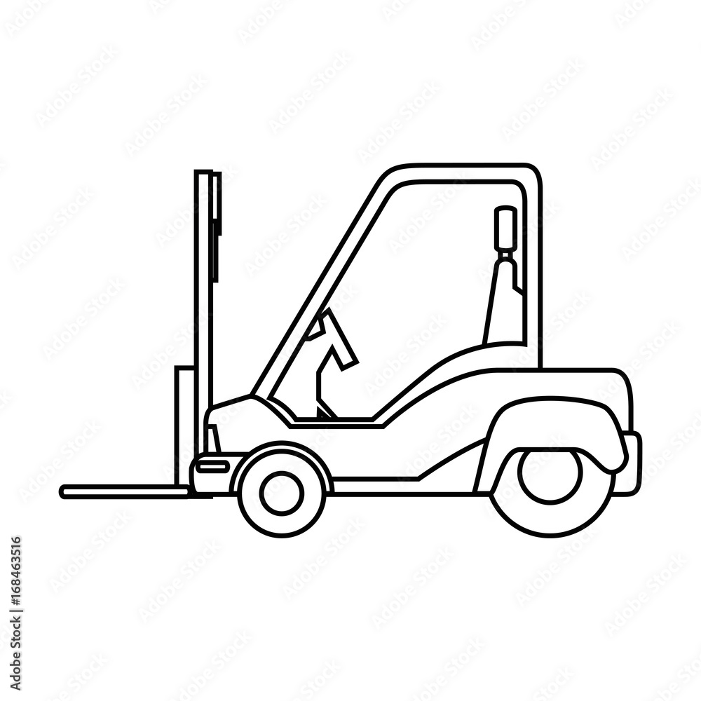 forklift truck icon over white background vector illustration