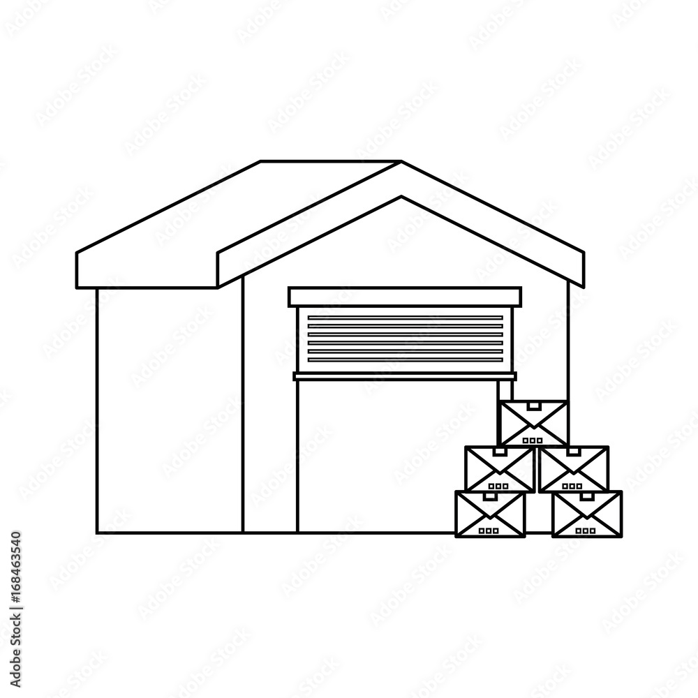 warehouse icon over white background vector illustration