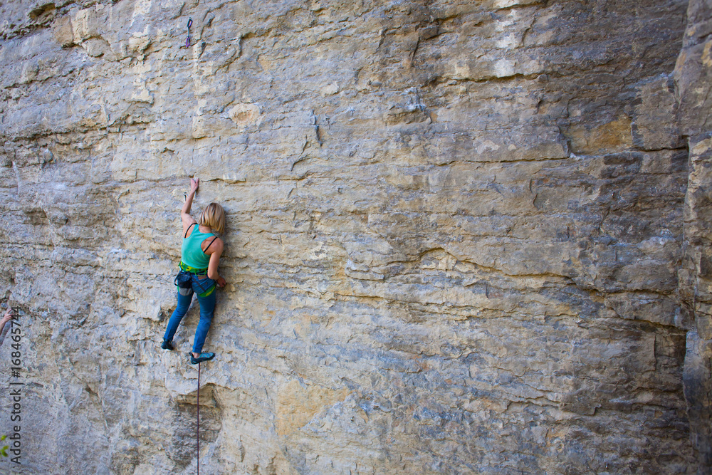 girl rock climber..