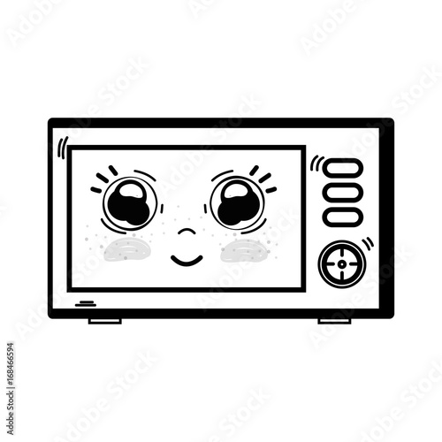 line kawaii cute happy microwaves technology