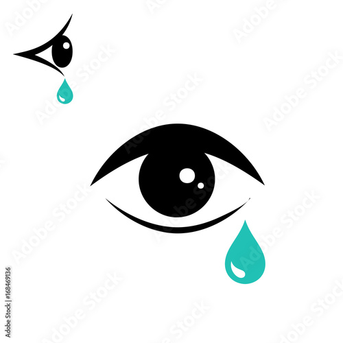 Tear icon and eye icon