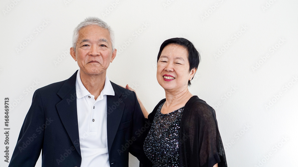 Happy Asian senior couple. Success in business and life, togher forever