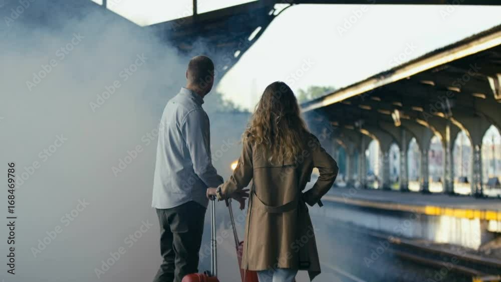 Couple Waiting For Train Couple Waiting For Train