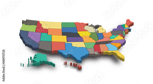 3D Map of United state of america