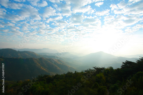 landscape with beautiful clouds and mountain views  real scene without any light effects