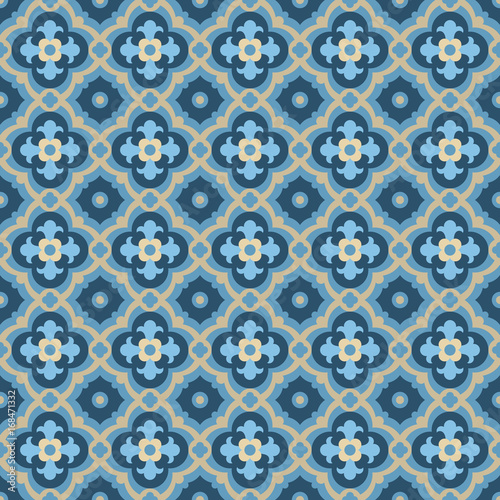 Retro Floor Tiles, Edvardian style, seamless vector patern