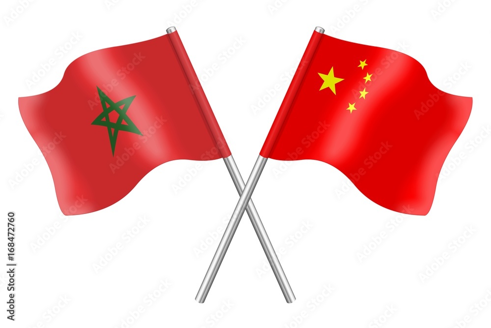 Flags. Morocco and China Flags. Morocco and China