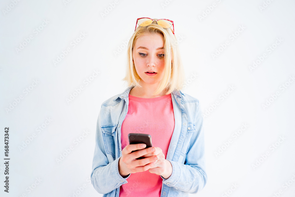Stylish girl using phone