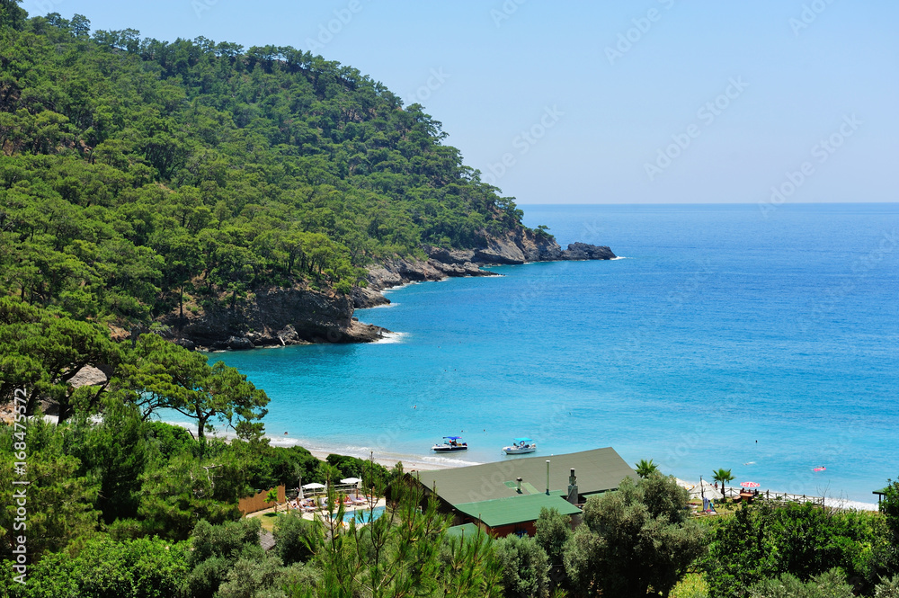 Mediterranean beach in Fethiye,Turkey.