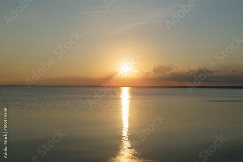 peaceful sunset over baltic sea in summer evening © GCapture