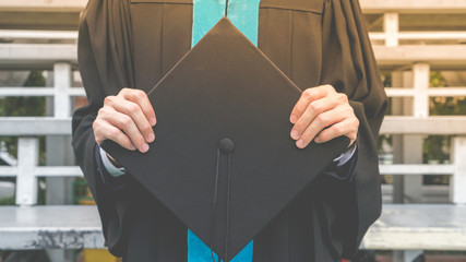 Graduation student commencement university with asian commencement suit. Celebration education graduation commencement of asian for background.