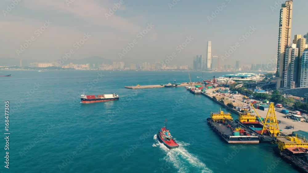 Hong Kong industrial port Aerial view Hong Kong industrial port Aerial view