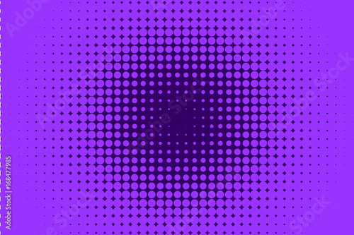 Comic background purple, lilac color. Halftone dotted retro pattern with circles, dots Vector illustration