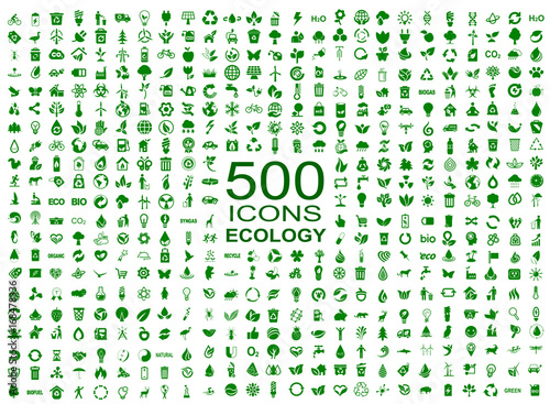 Set of 500 ecology icons – vector