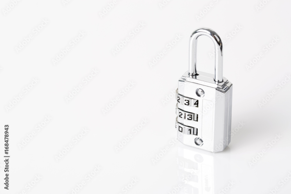 A locked code lock on the white background. A locked code lock on the white background.